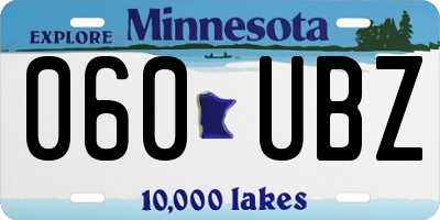 MN license plate 060UBZ