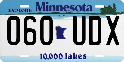 MN license plate 060UDX