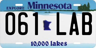 MN license plate 061LAB