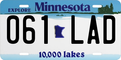 MN license plate 061LAD