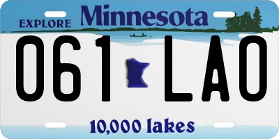 MN license plate 061LAO