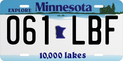 MN license plate 061LBF