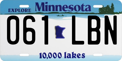 MN license plate 061LBN
