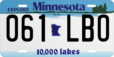 MN license plate 061LBO