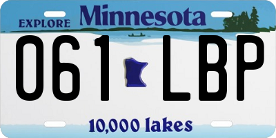 MN license plate 061LBP