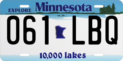 MN license plate 061LBQ