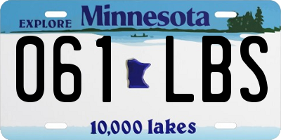 MN license plate 061LBS