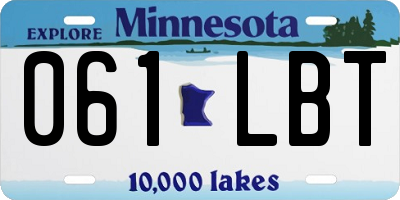 MN license plate 061LBT