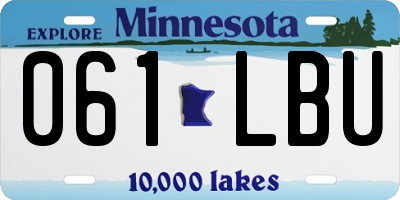 MN license plate 061LBU