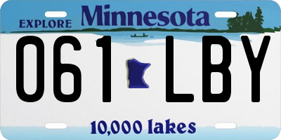 MN license plate 061LBY