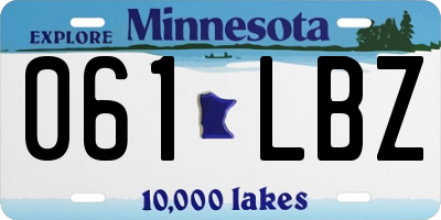 MN license plate 061LBZ