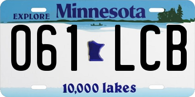 MN license plate 061LCB