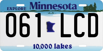 MN license plate 061LCD
