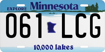 MN license plate 061LCG