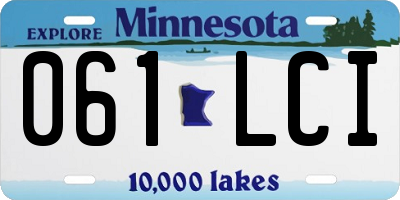 MN license plate 061LCI