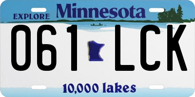 MN license plate 061LCK