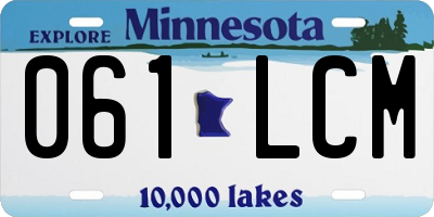 MN license plate 061LCM