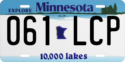 MN license plate 061LCP