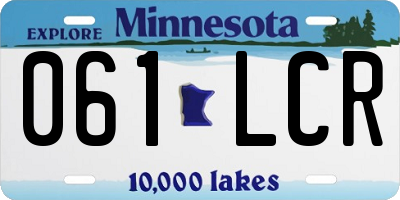 MN license plate 061LCR