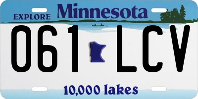 MN license plate 061LCV