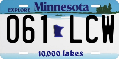 MN license plate 061LCW