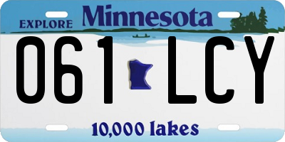 MN license plate 061LCY
