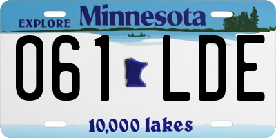 MN license plate 061LDE