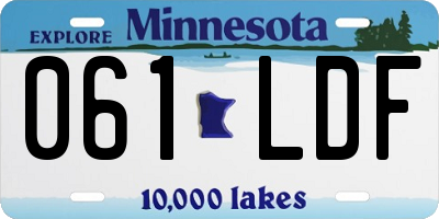 MN license plate 061LDF