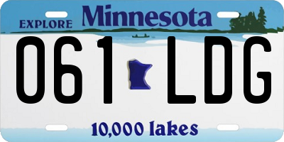 MN license plate 061LDG