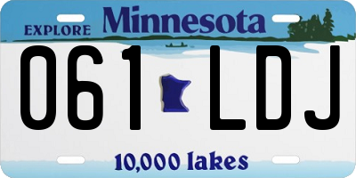 MN license plate 061LDJ