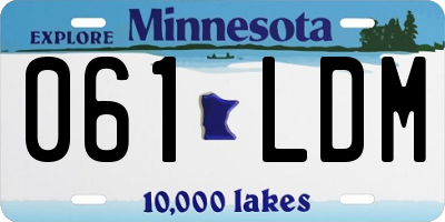 MN license plate 061LDM