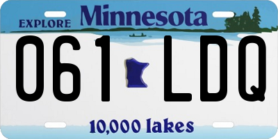 MN license plate 061LDQ