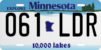 MN license plate 061LDR