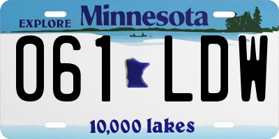MN license plate 061LDW