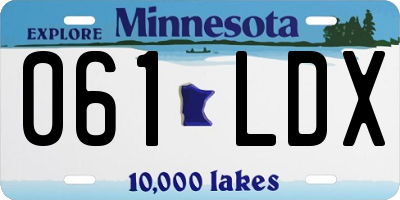 MN license plate 061LDX