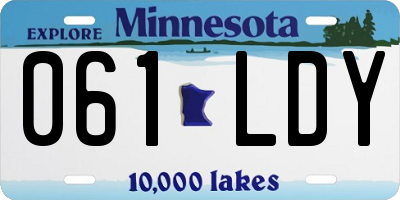 MN license plate 061LDY