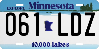MN license plate 061LDZ