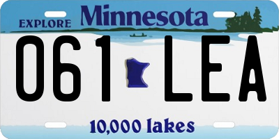 MN license plate 061LEA