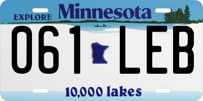 MN license plate 061LEB