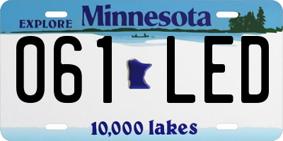 MN license plate 061LED