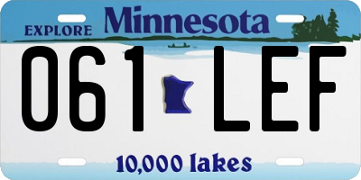 MN license plate 061LEF