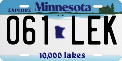 MN license plate 061LEK