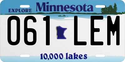 MN license plate 061LEM