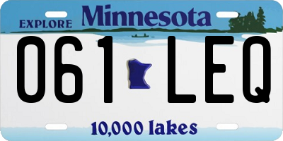 MN license plate 061LEQ