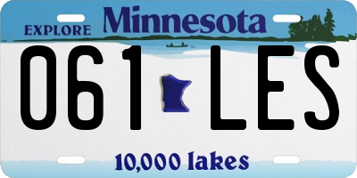 MN license plate 061LES