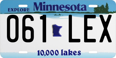 MN license plate 061LEX