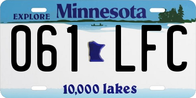 MN license plate 061LFC