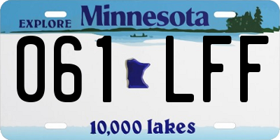 MN license plate 061LFF