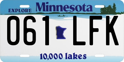 MN license plate 061LFK