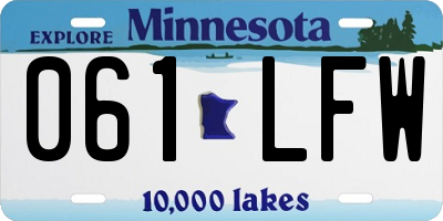 MN license plate 061LFW